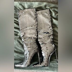 Snakeskin Patterned Boots